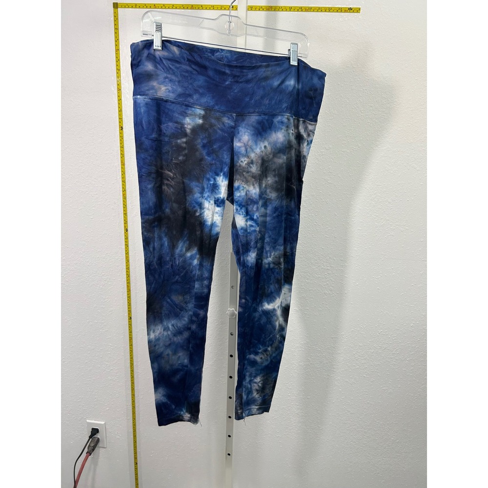 Style 5 Womens XL Blue Black Tie Dye High Waisted Activewear Leggings Yoga Pants